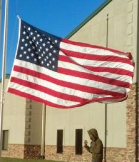 First time raising the flag in Riner Virginia